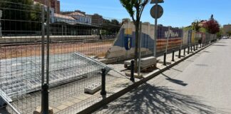 Estado actual de las obras de demolición del muro ferroviario del Paseo de San Antón. Foto: MDC.