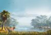 Reconstrucción paleoambiental de la comunidad extinta recuperada en el yacimiento fósil de Els Casots (España). / Oscar Sanisidro (Universidad de Alcalá de Henares)