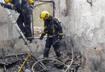 Incendio en Uclés. FOTO: Bomberos de la Diputación de Cuenca