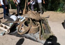 Basura sacada del Júcar. Foto: Club Apnea Cuenca
