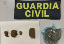 La Guardia Civil detiene a un varón de 38 años tras sorprenderle con hachís y marihuana en la A-3 en Montalbo