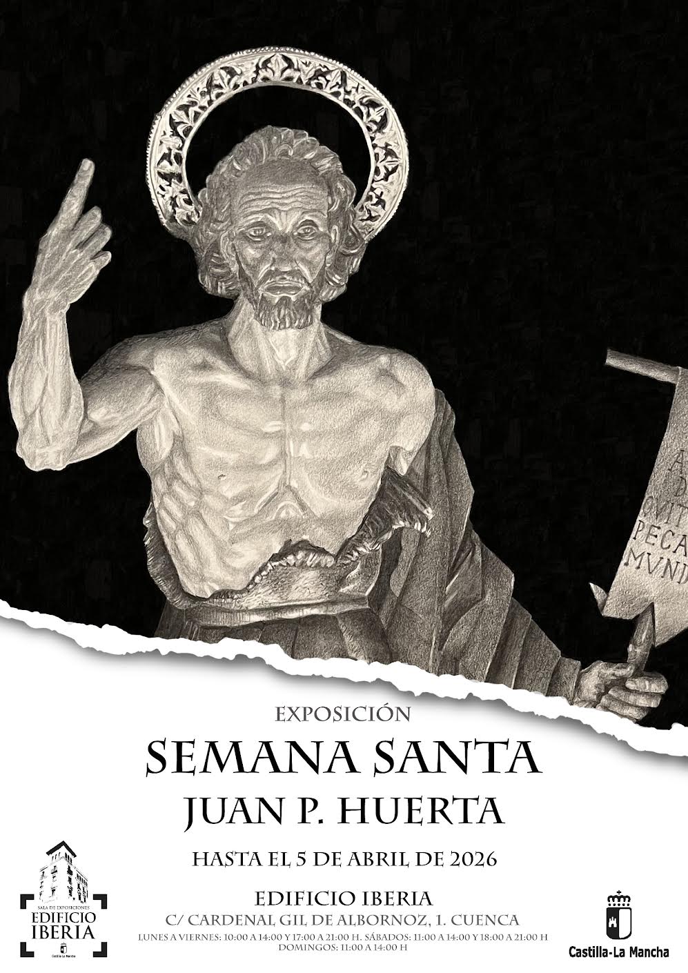 Unas 20 pinturas en lápiz y acrílico sobre la Semana Santa de Cuenca se exponen en la Sala Iberia