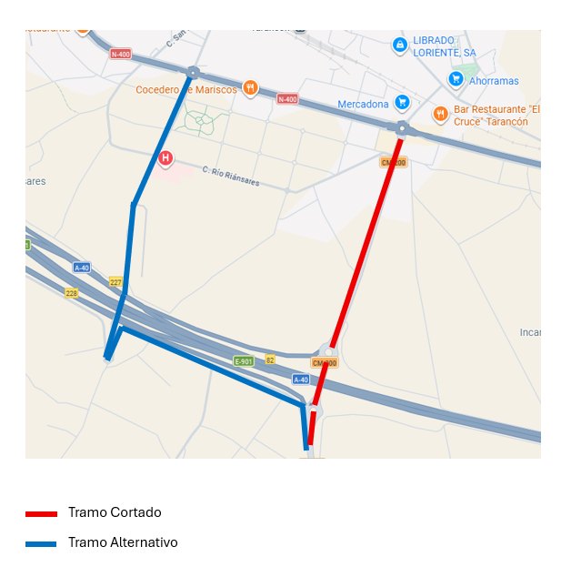 Restricciones de circulación este lunes en un tramo de la CM-200 en Tarancón por trabajos de asfaltado