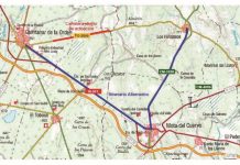 Corte al tráfico de la carretera TO-2899 entre Quintanar de la Orden y el límite con Cuenca