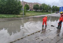 Los bomberos de Cuenca actúan por acumulación de agua tras la tormenta