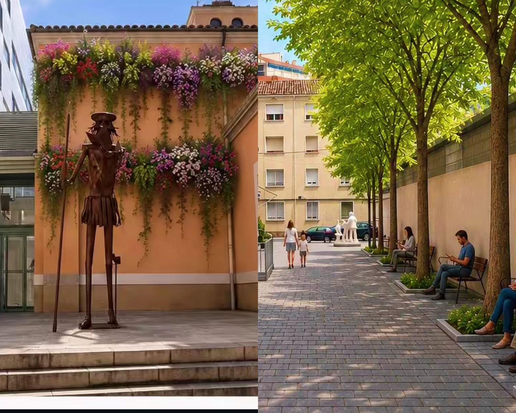 Así serían las calles José Cobo, Luis Martínez Kleiser y el Centro Cultural Aguirre con más vegetación