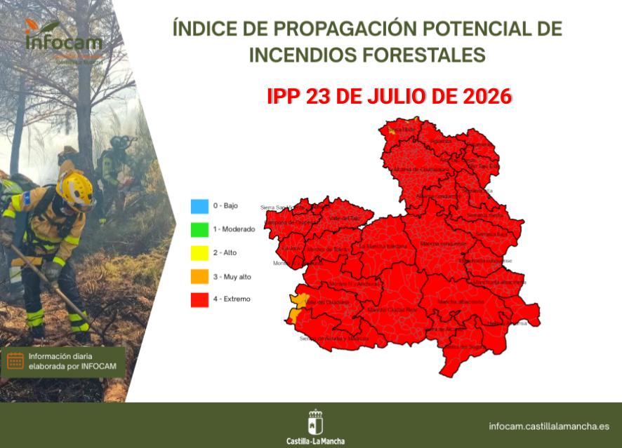 Persiste el riesgo extremo de incendios este jueves en Cuenca en el último día de la tercera ola de calor