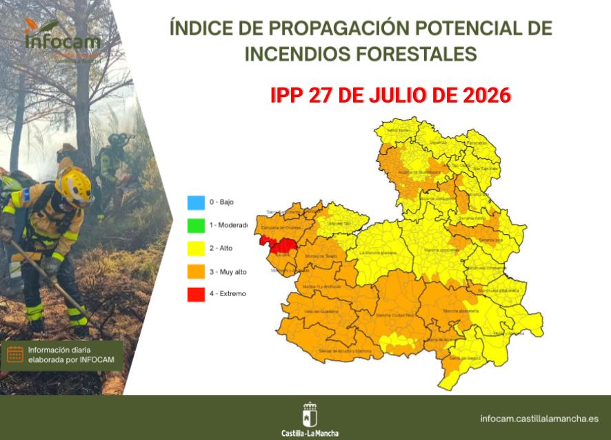 Riesgo alto de incendios en la provincia de Cuenca para la jornada de este lunes