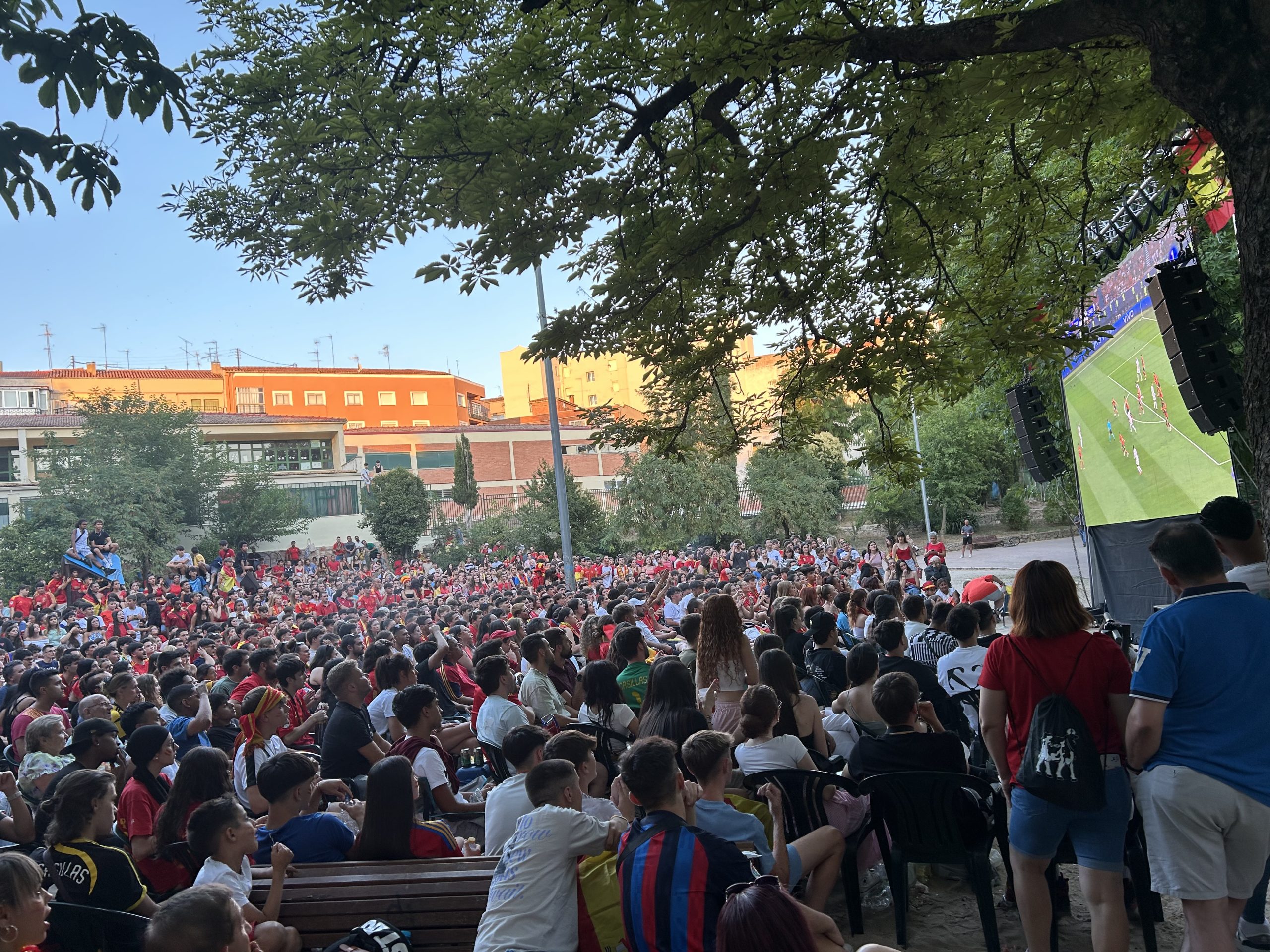Pantalla gigante en el Parque de Santa Ana para ver el viernes el España-Bélgica de cuartos del Mundial