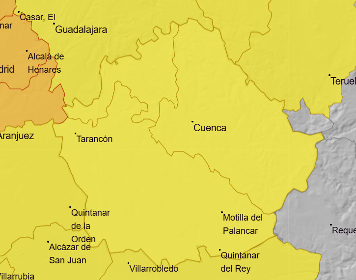 La AEMET activa el nivel de aviso amarillo por altas temperaturas en Cuenca para hoy domingo